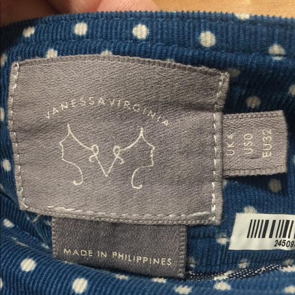 Vanessa Virginia Anthro corduroy polka dot skirt - Picture 2 of 4